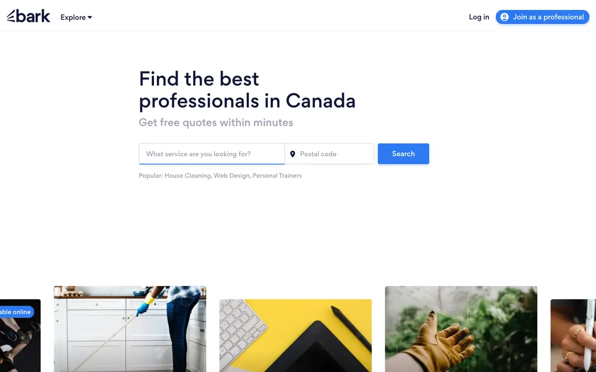 Screenshot of Bark's homepage in 2026