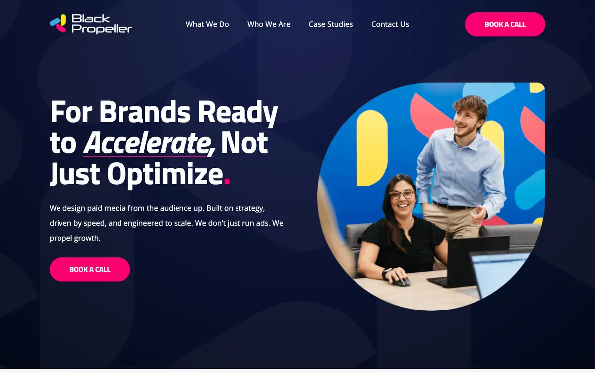 Screenshot of Black Propeller's homepage in 2026