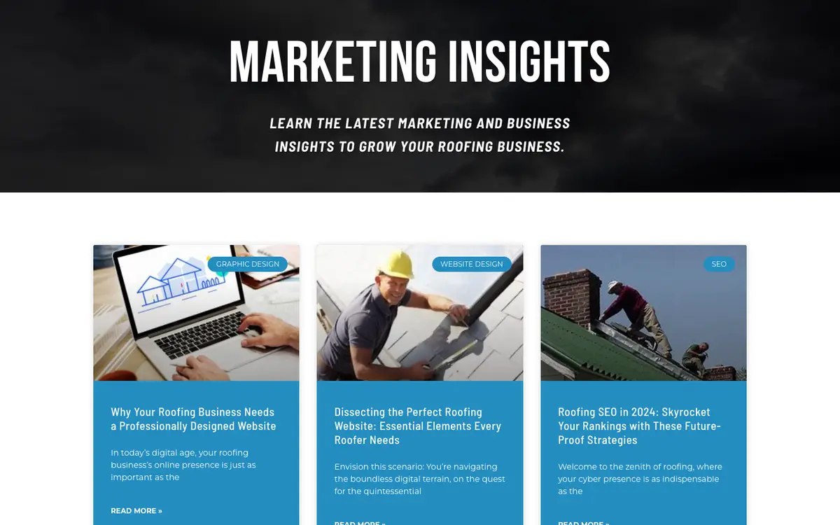Screenshot of BlackStorm Design + Marketing's homepage in 2026