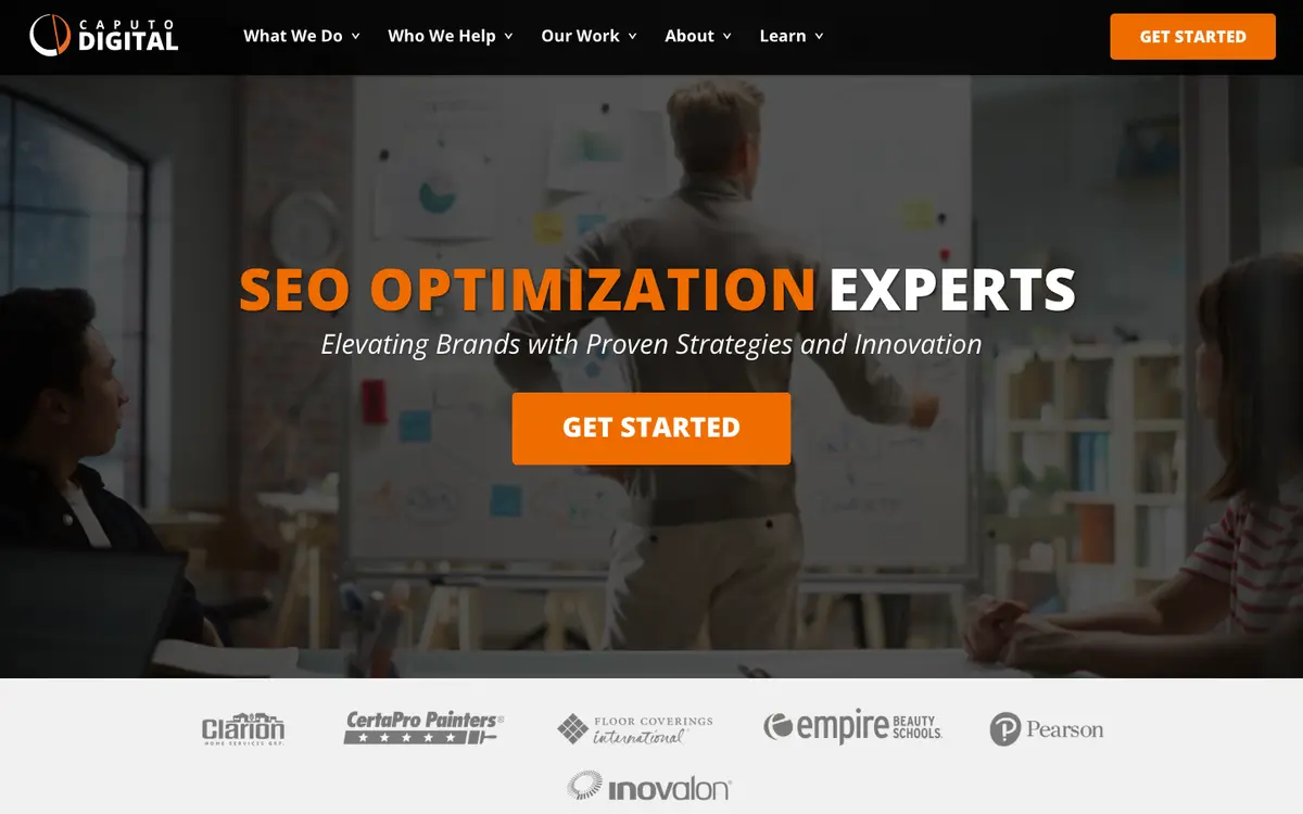 Screenshot of Caputo Digital's homepage in 2026