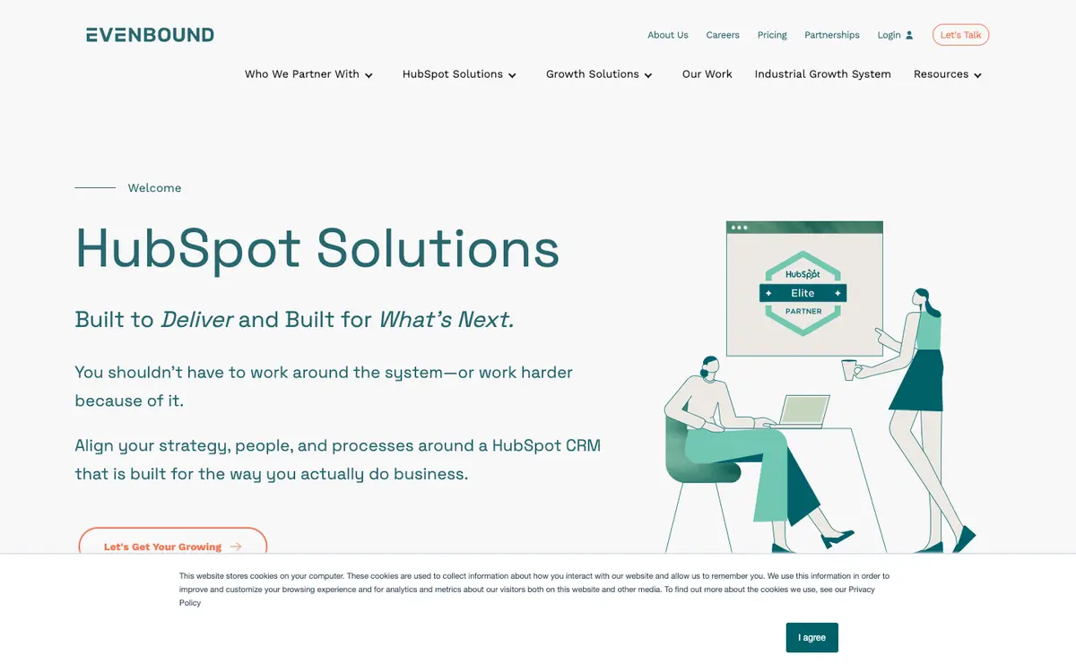 Screenshot of Evenbound's homepage in 2026