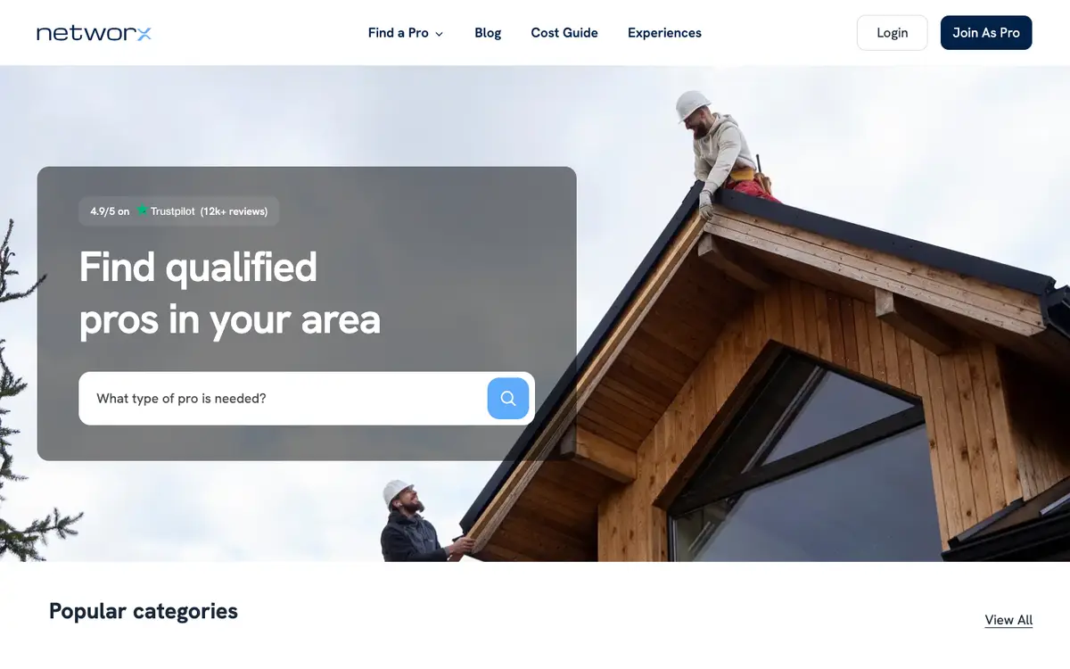 Screenshot of Networx's homepage in 2026