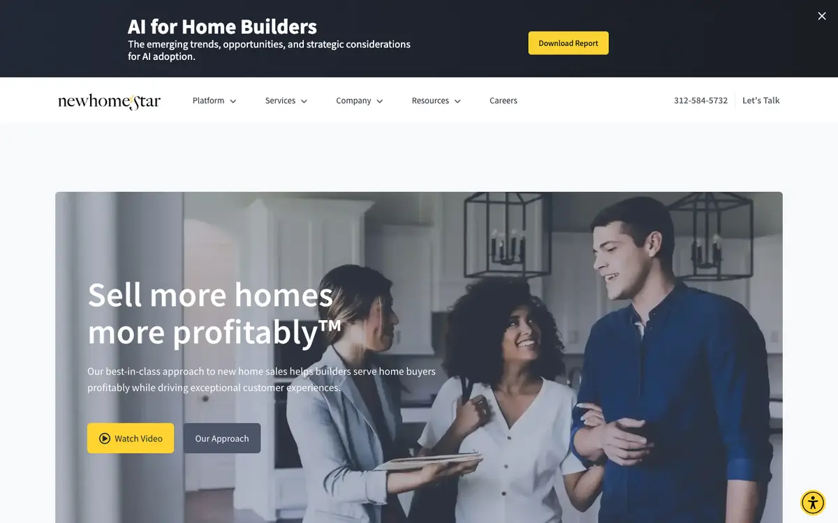 Screenshot of New Home Star's homepage in 2026
