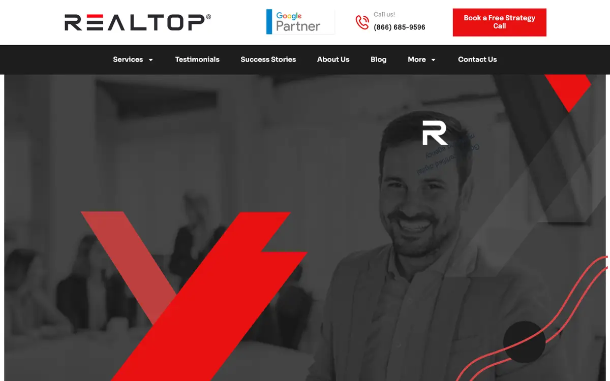 Screenshot of REALTOP's homepage in 2026