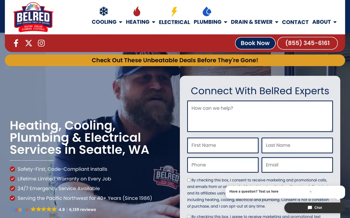 Screenshot of BelRed Energy Solutions's homepage in 2026