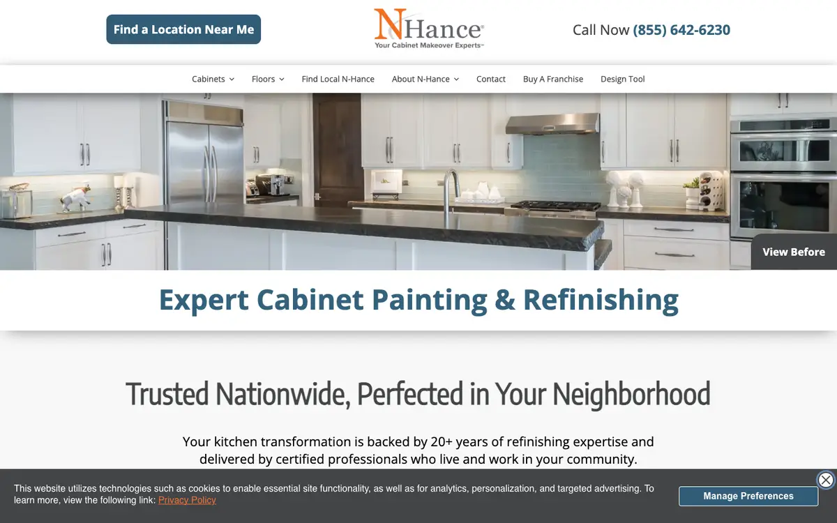 Screenshot of N-Hance's homepage in 2026