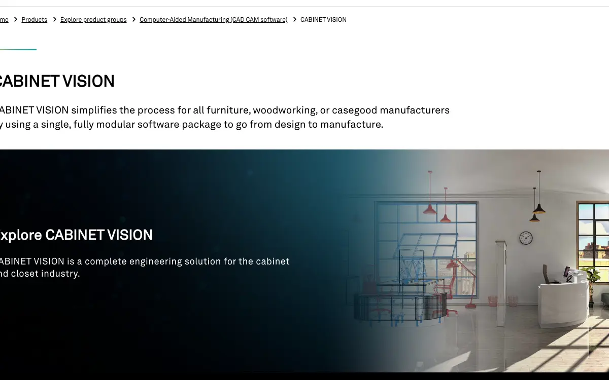 Cabinet Vision pricing page as published on the vendor's own site