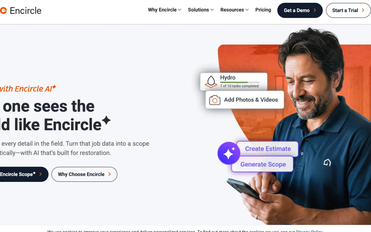 Encircle pricing page as published on the vendor's own site