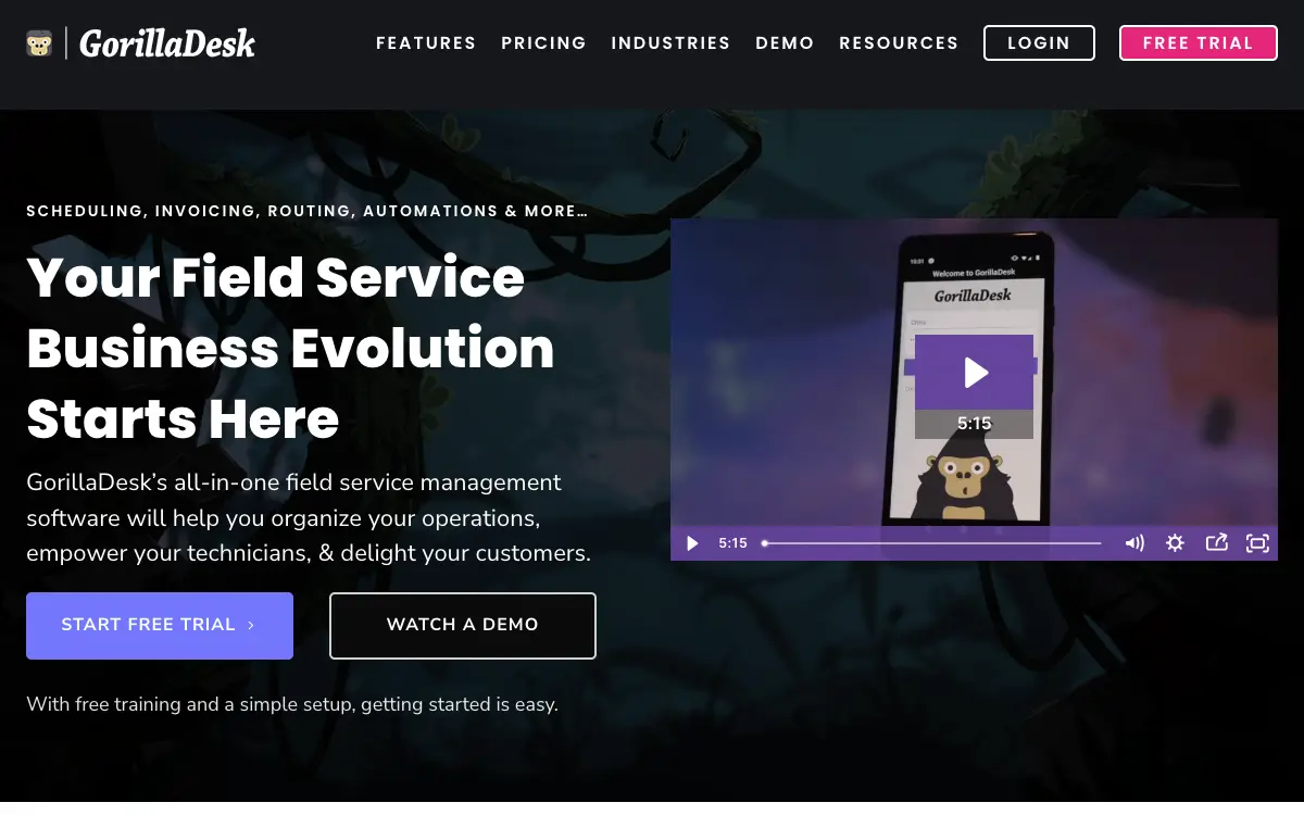 GorillaDesk pricing page as published on the vendor's own site