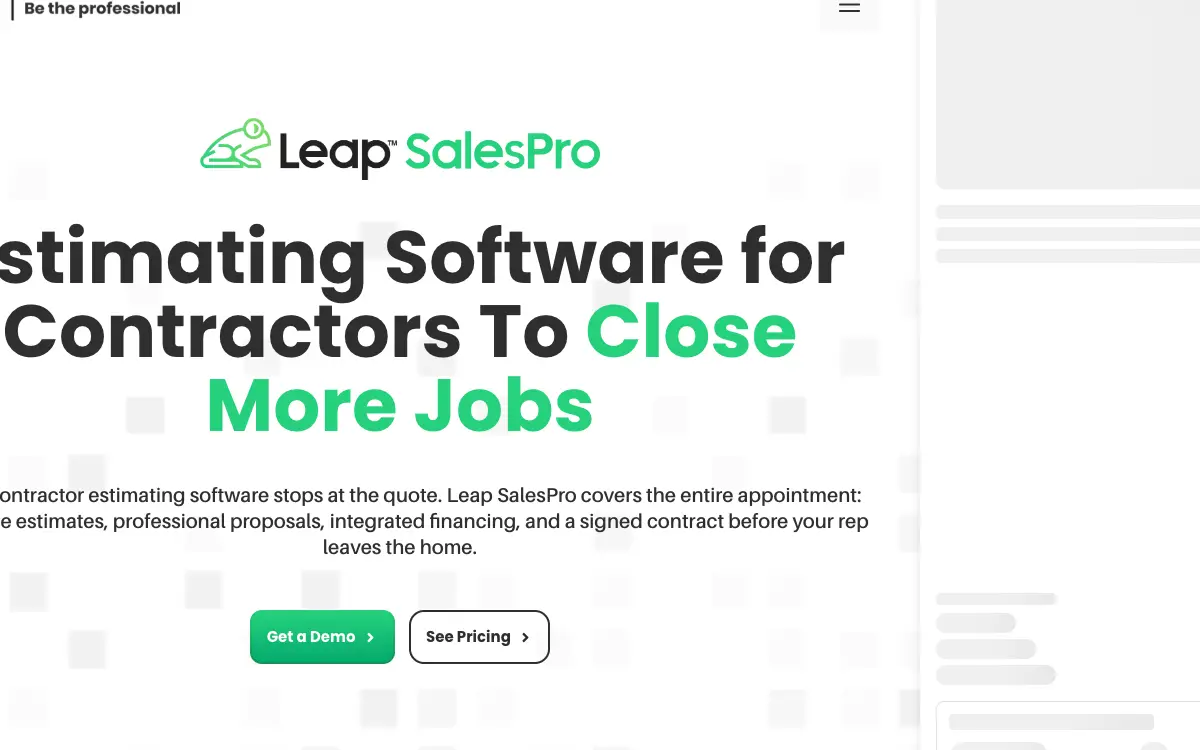 Leap SalesPro pricing page as published on the vendor's own site