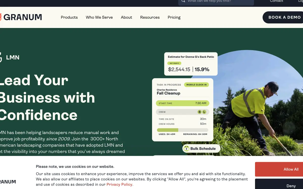 LMN pricing page as published on the vendor's own site