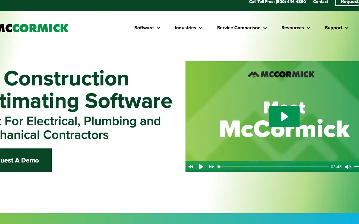 McCormick Systems pricing page as published on the vendor's own site