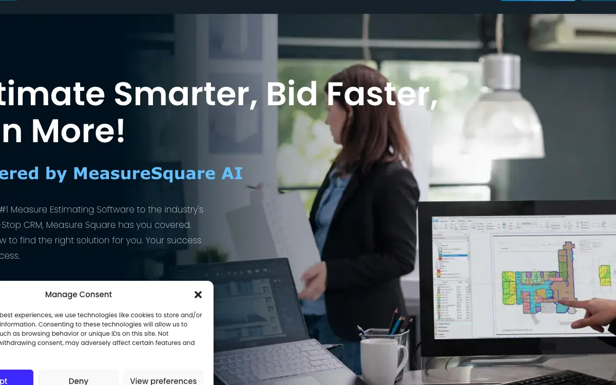 MeasureSquare pricing page as published on the vendor's own site