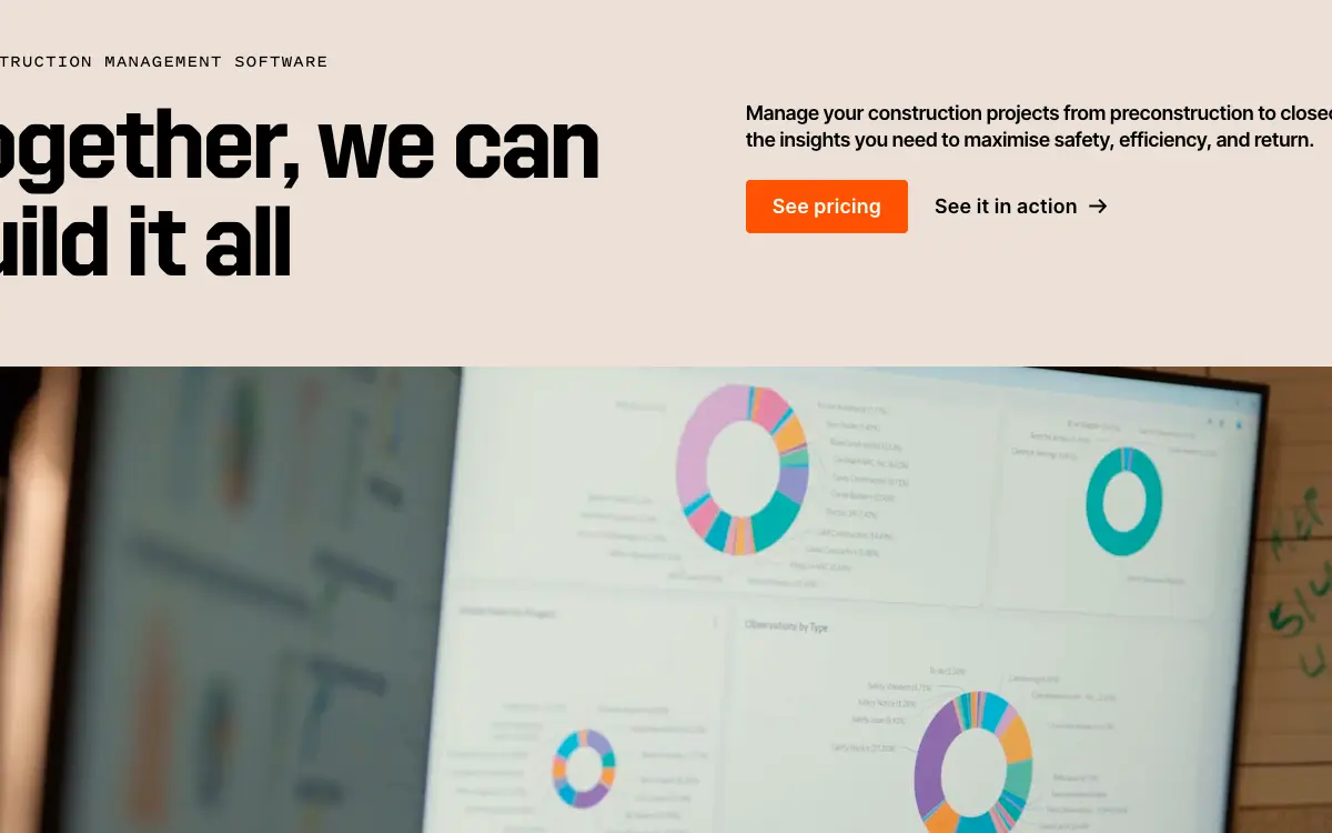 Procore pricing page as published on the vendor's own site