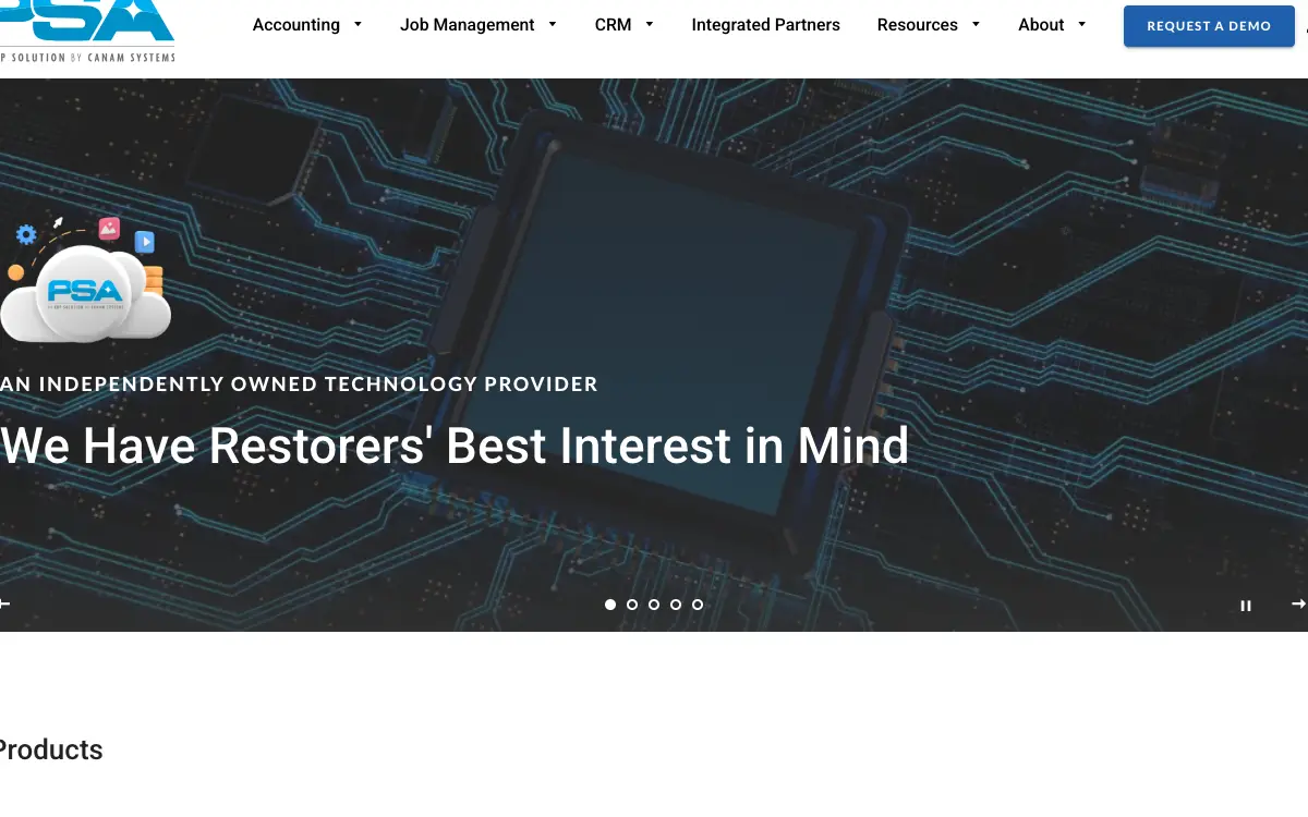 PSA by Canam Systems pricing page as published on the vendor's own site
