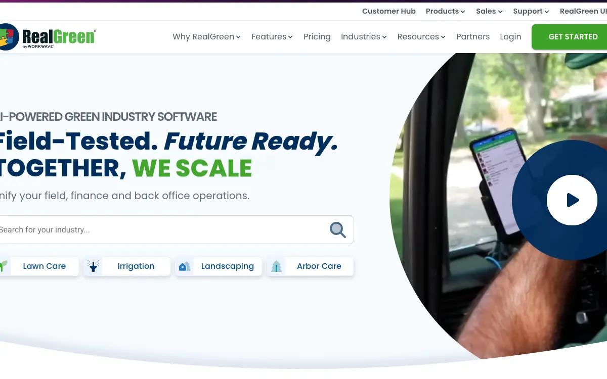 RealGreen by WorkWave pricing page as published on the vendor's own site