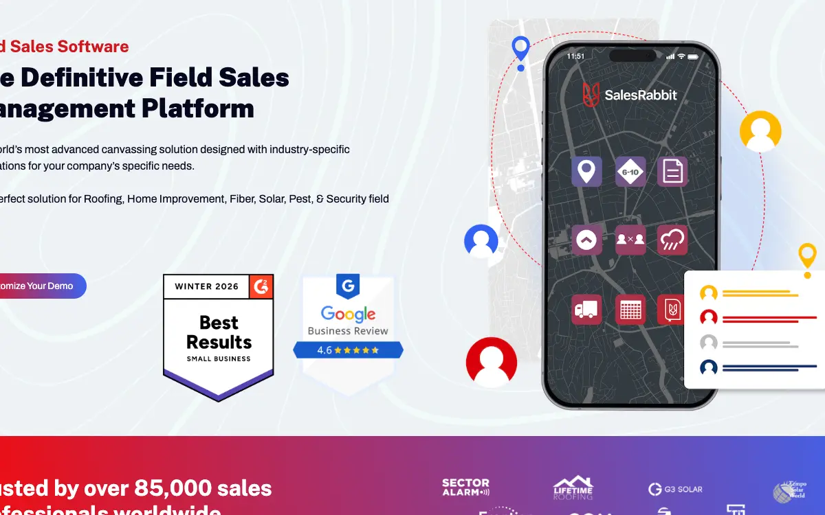 SalesRabbit pricing page as published on the vendor's own site