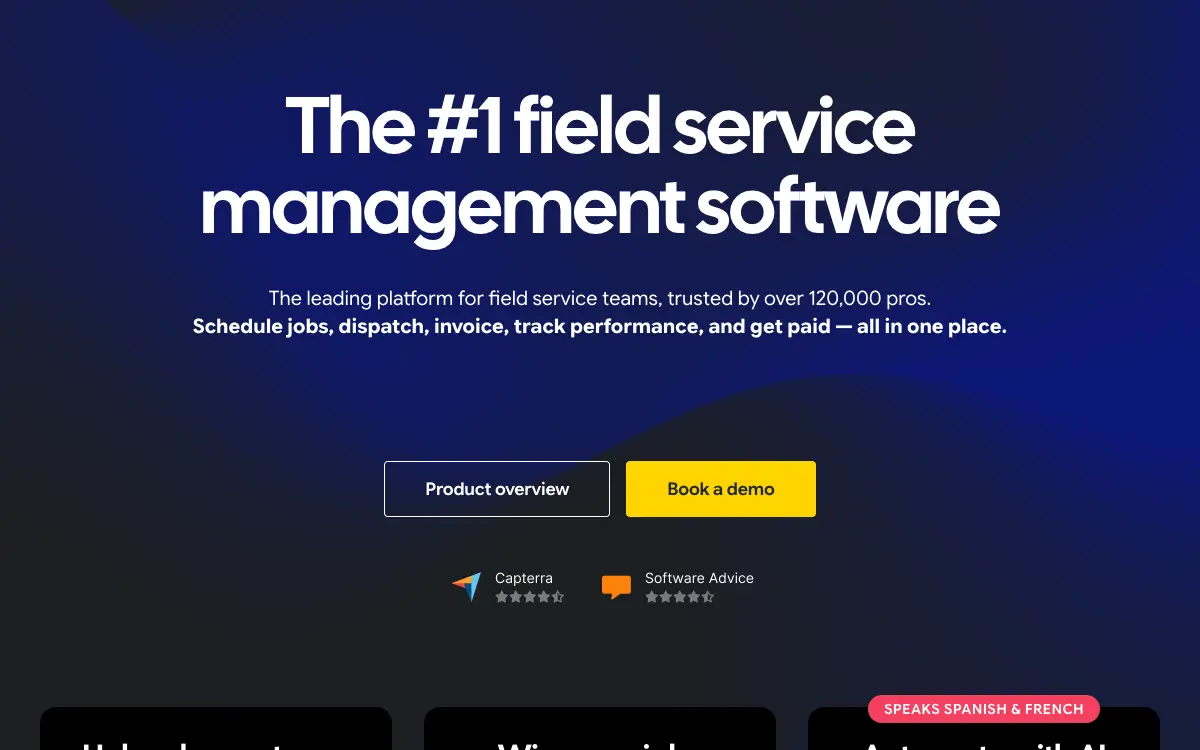 Workiz pricing page as published on the vendor's own site