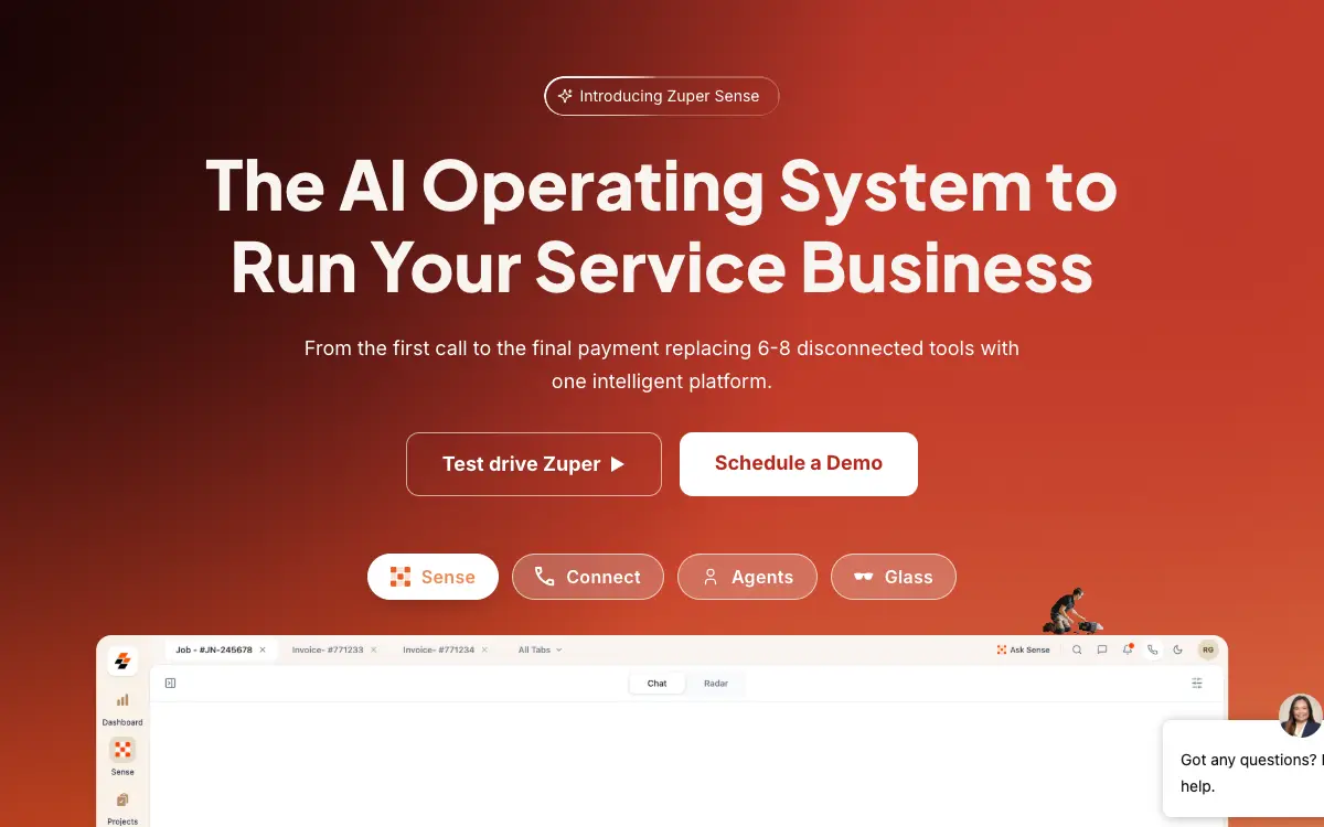 Zuper pricing page as published on the vendor's own site