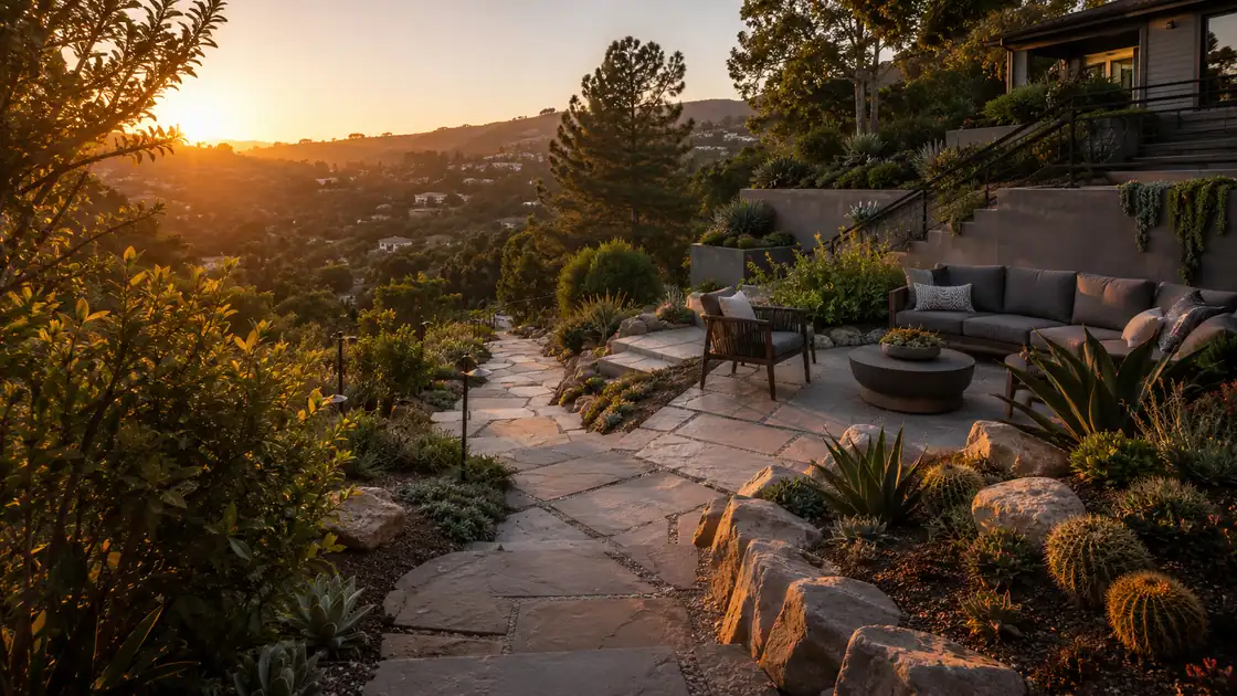 Resort-style hillside backyard built for a Los Angeles canyon lot