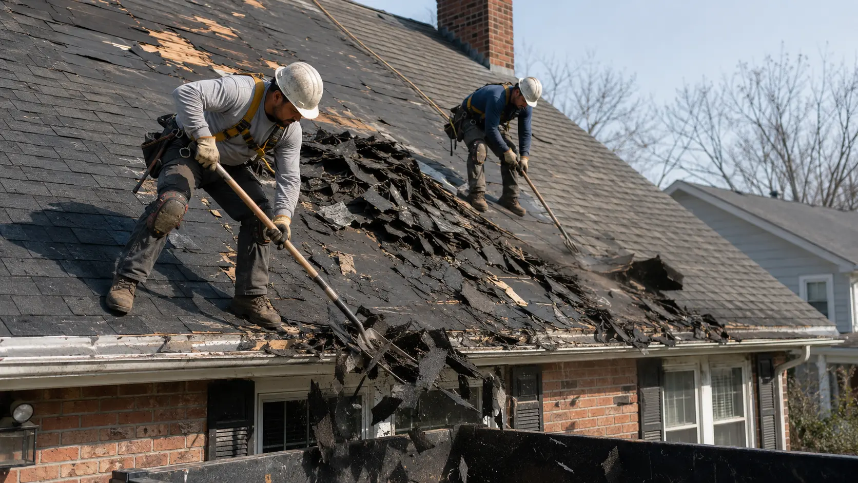 Des Moines roofing tear off crew