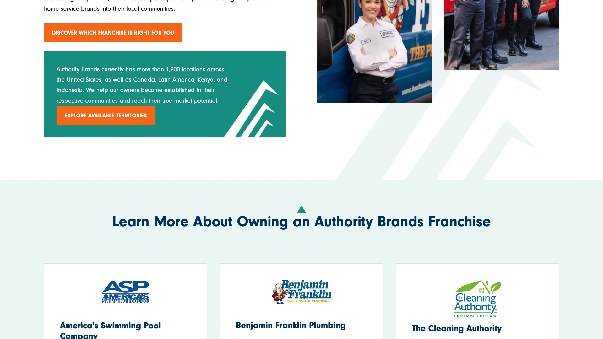 Authority Brands Mister Sparky brand page showing the brand showcase layout with the Mister Sparky logo and minimal descriptive content