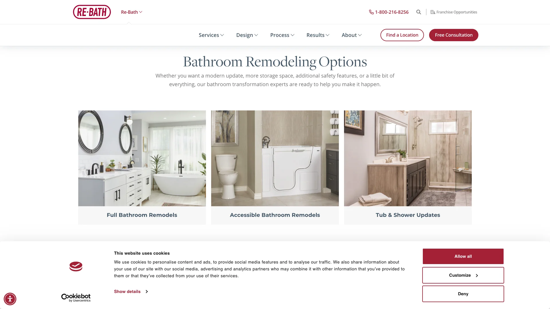 Re-Bath review display showing 35000 reviews at 4.8 stars. That is the national aggregate rather than the local Scottsdale Google Business Profile rating.