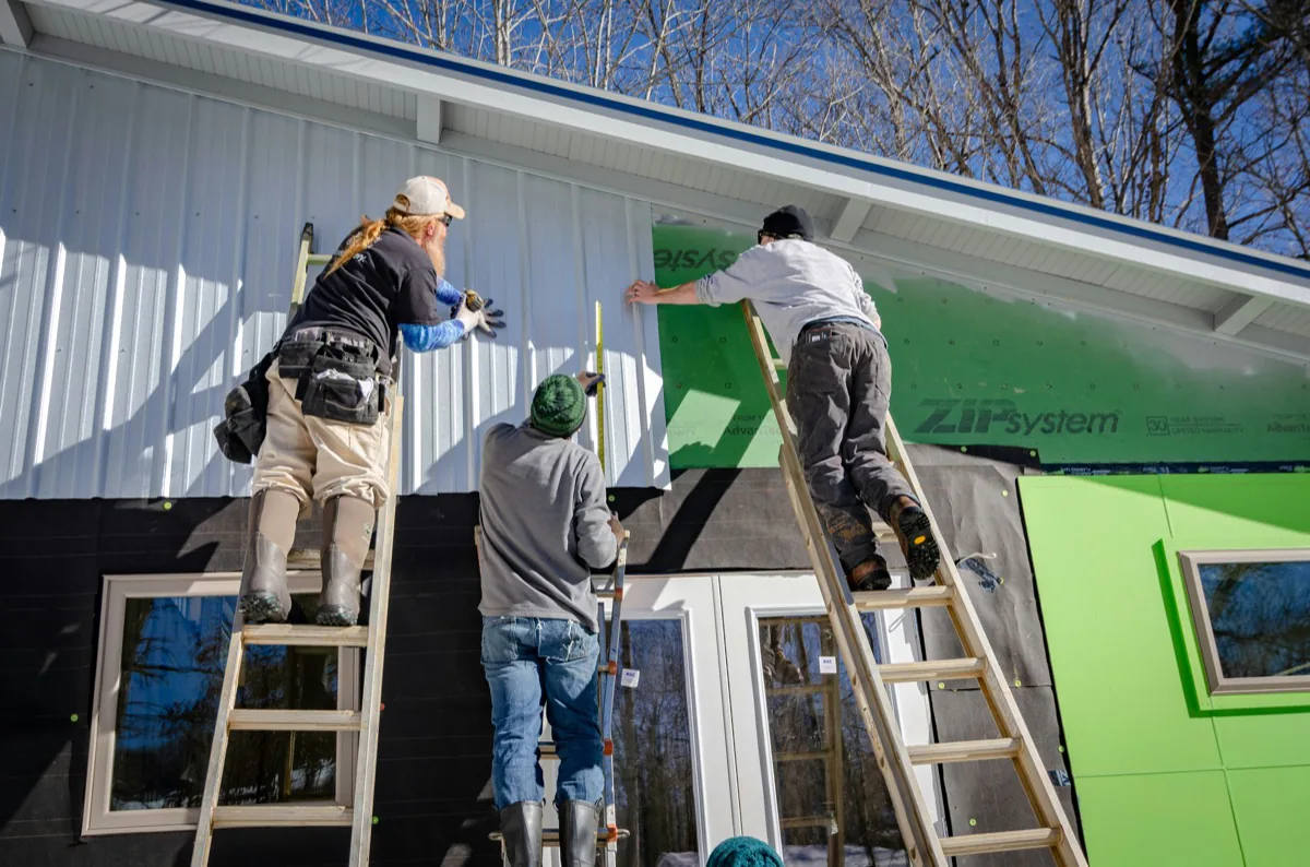 Garage Door contractor at work